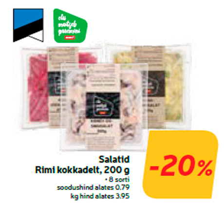 Салаты от поваров Rimi, 200 г  -20%
