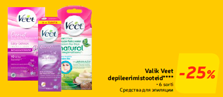 Valik Veet depileerimistooteid****  -25%