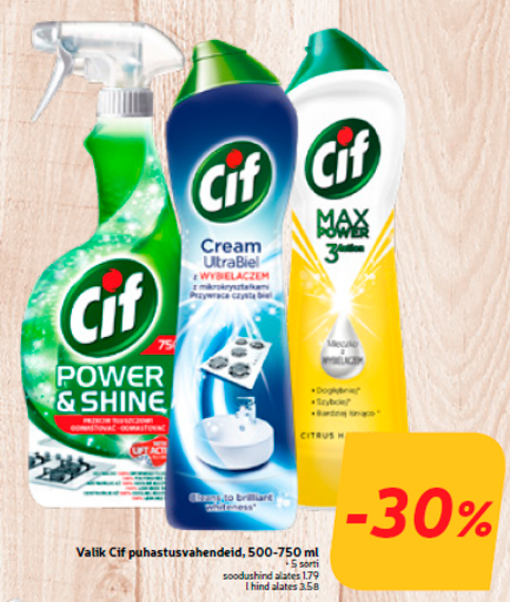 Выбор чистящих средств Cif  500-750 мл  -30%