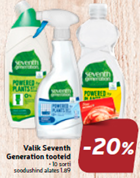 Valik Seventh Generation tooteid  -20%
