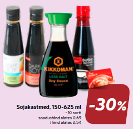 Sojakastmed, 150-625 ml  -30%
