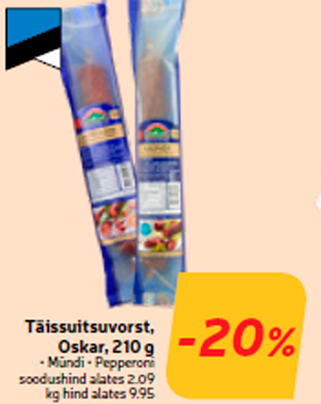 Копченая колбаса Oskar, 210 г  -20%