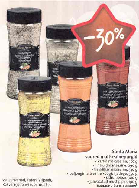 Santa Maria suured maitseainepurgid