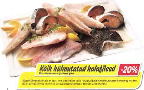 Kõik külmutatud kalafileed 