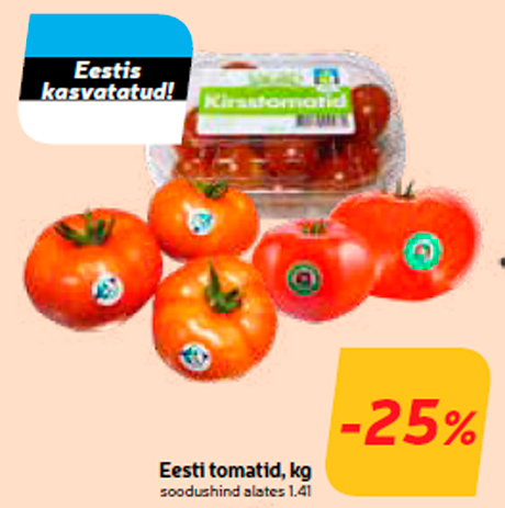 Eesti tomatid, kg  -25%