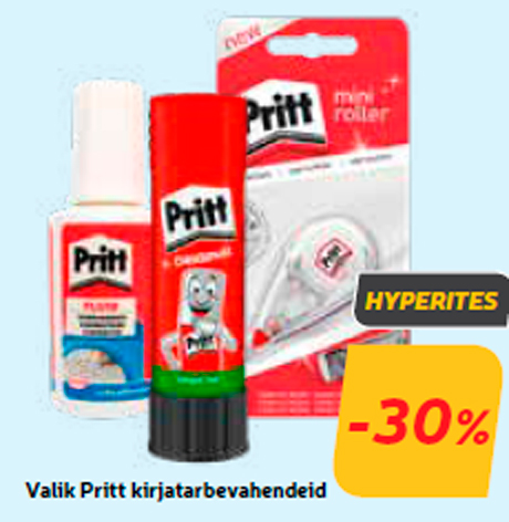 Выбор  канцелярских товаров Pritt -30%