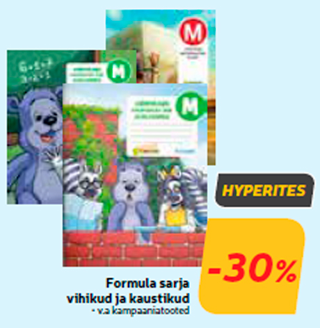 Formula sarja vihikud ja kaustikud  -30%
