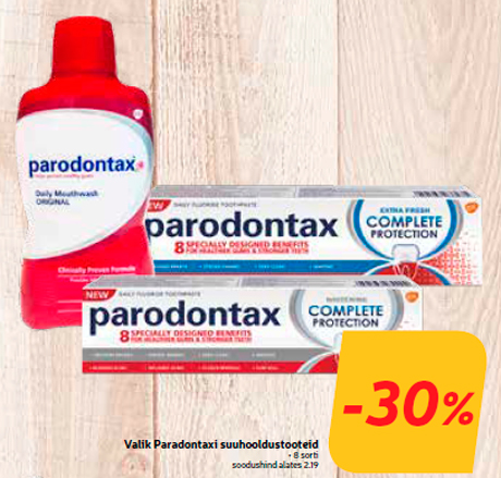 Выбор продуктов для ухода за полостью рта Paradontax  -30%