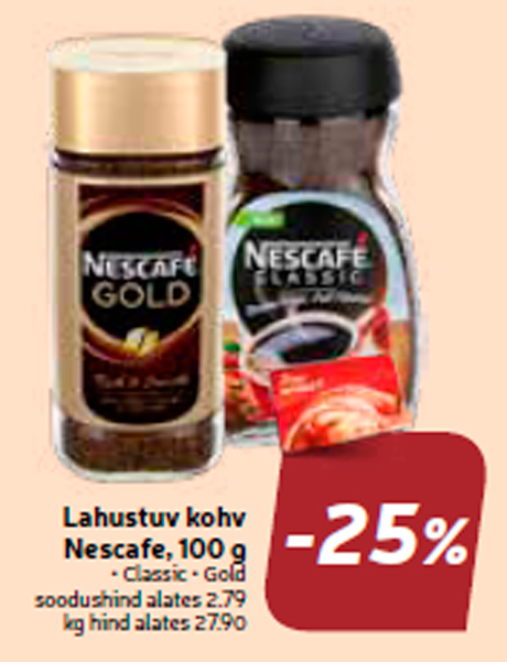 Lahustuv kohv Nescafe, 100 g  -25%
