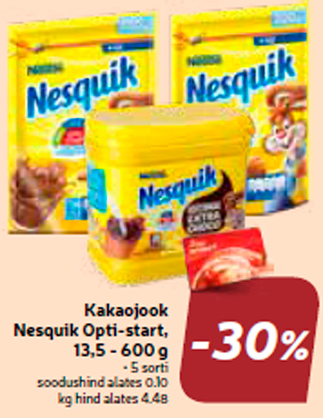 Kakaojook Nesquik Opti-start, 13,5 - 600 g -30%