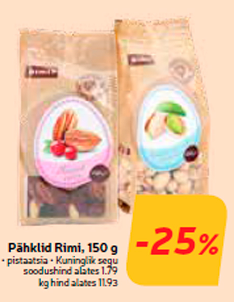 Pähklid Rimi, 150 g -25%