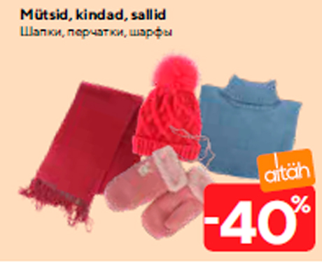 Шапки, перчатки, шарфы  -40%