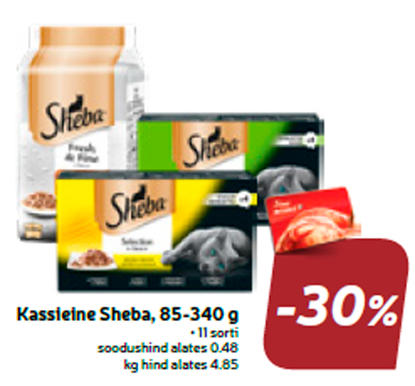 Kassieine Sheba, 85-340 g  -30%