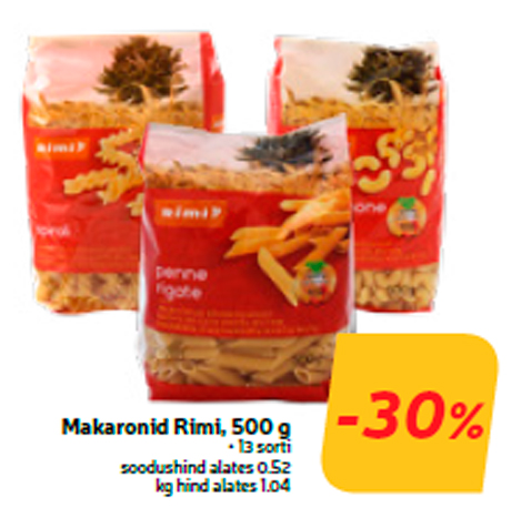 Макаронные изделия Rimi, 500 г  -30%