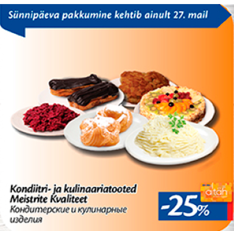 Konditri- ja kulinaariatooted Meistrite Kvaliteet  -25%