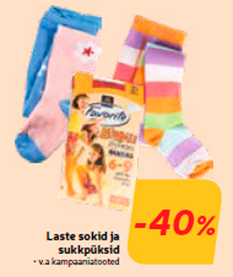 Laste sokid ja sukkpüksid -40%