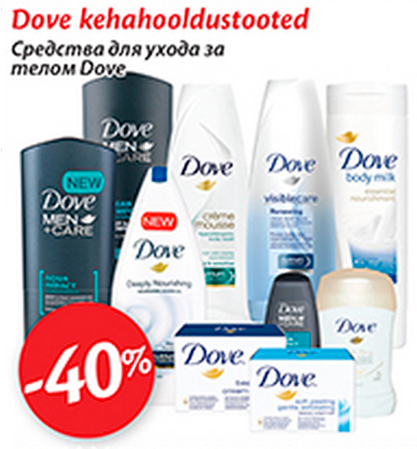 Dove kanahooldustooted  -40%