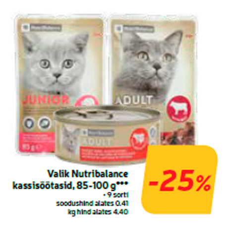 Выбор корма для кошек Nutribalance, 85-100 г ***  -25%
