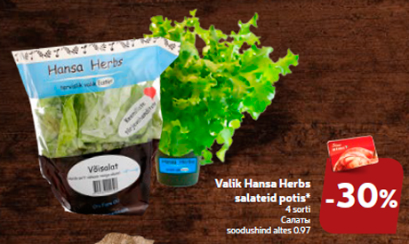 Valik Hansa Herbs salateid potis* -30%