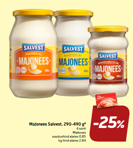 Majonees Salvest, 290-490 g*  -25%
