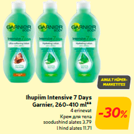 Ihupiim Intensive 7 Days Garnier, 260-410 ml**  -30%