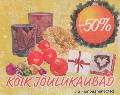 Kõik jõulukaubad  -50%