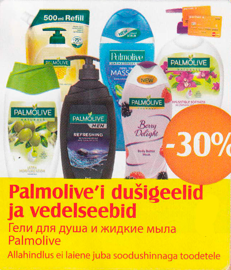 Palmolive´i dušigeelid ja vedelseebid  -30%