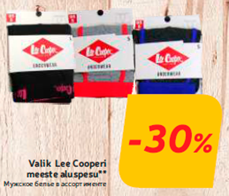 Valik Lee Cooperi meeste aluspesu** -30%