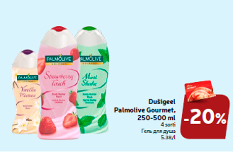 Dušigeel Palmolive Gourmet, 250-500 ml  -20%