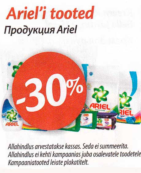 Ariel´i tooted -30%