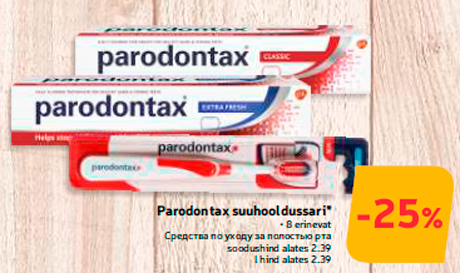 Parodontax suuhooldussari*  -25%
