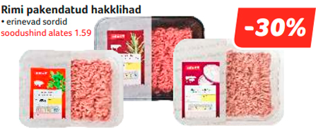 Rimi pakendatud hakklihad  -30%