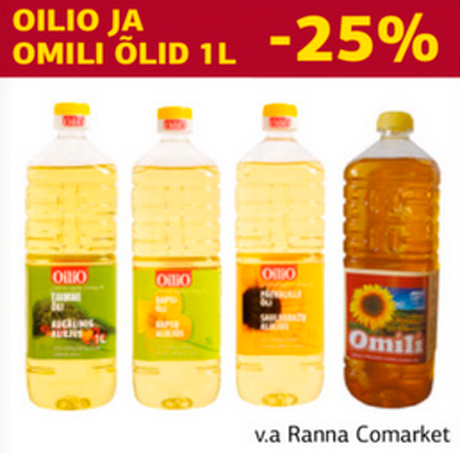 OILIO JA OMILI ÕLID 1L -25%