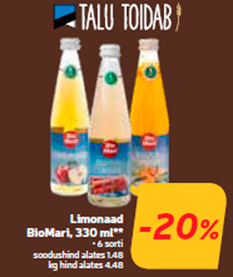 Лимонад BioMari, 330 мл **  -20%

