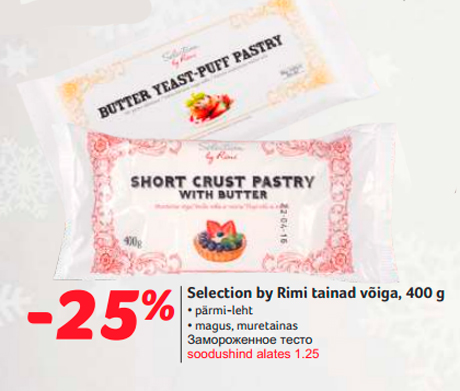 Selection by Rimi tainad võiga, 400 g  -25%
