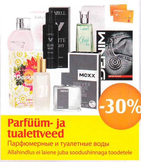 Parfüüm- ja tualettveed  -30%