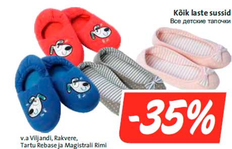 Kõik laste sussid -35%