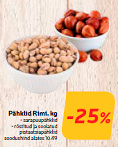 Pähklid Rimi, kg -25%