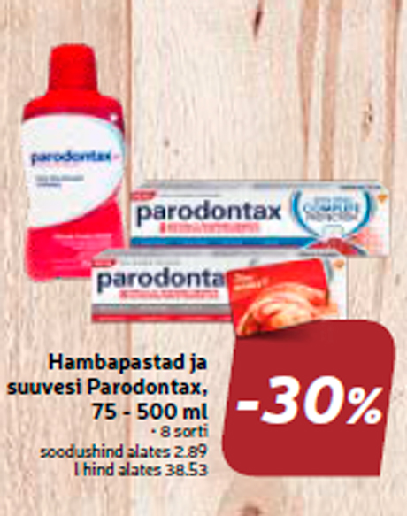 Hambapastad ja suuvesi Parodontax, 75 - 500 ml -30%