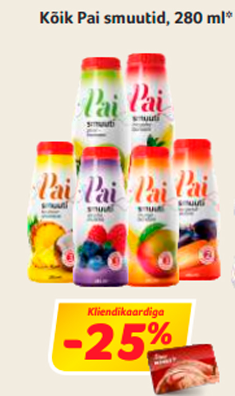 Все смузи Pai, 280мл *   -25%