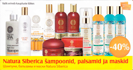 Natura Siberica šampoonid, palsamid ja maskid  -40%