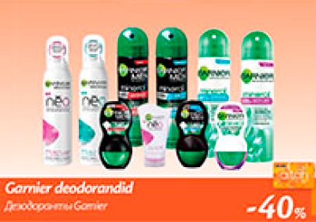 Garnier deodorandid  -40%