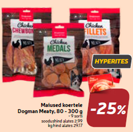 Сладости для собак Dogman Meaty, 80 - 300г -25%