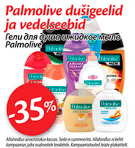 Palmolive dušigeelid  ja vedelseebid  -35%