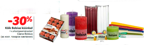 Kõik Bolsius küünlad  -30%