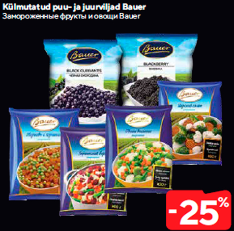 Külmutatud puu- ja juurviljad Bauer  -25%