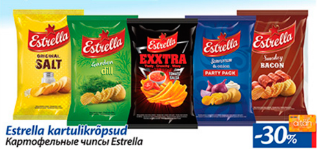 Картофельные чипсы Estrella -30%