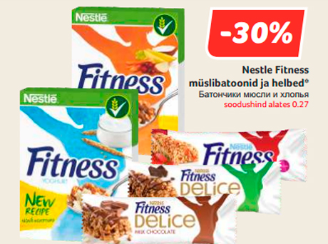 Батончики мюсли и хлопья  -30%