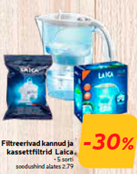 Фильтрующие кувшины и картриджные фильтры Laica  -30%
