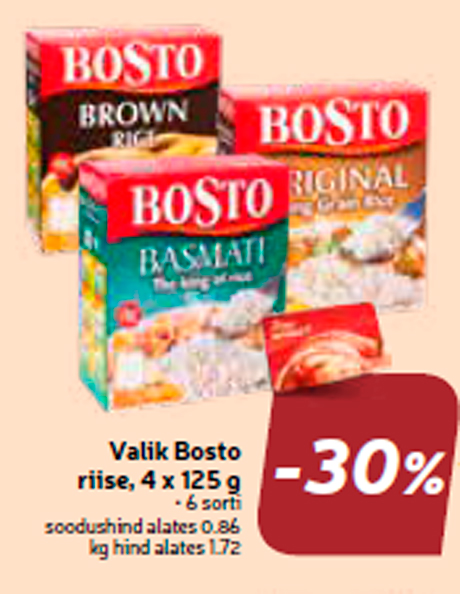 Выбор  риса Bosto, 4 х 125 г  -30%
